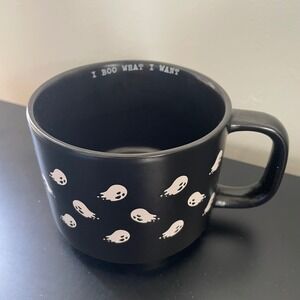 MARKET‎ FINDS - MRKT Cute Ghosts Coffee Cup Mug "I Boo What I Want" Black White